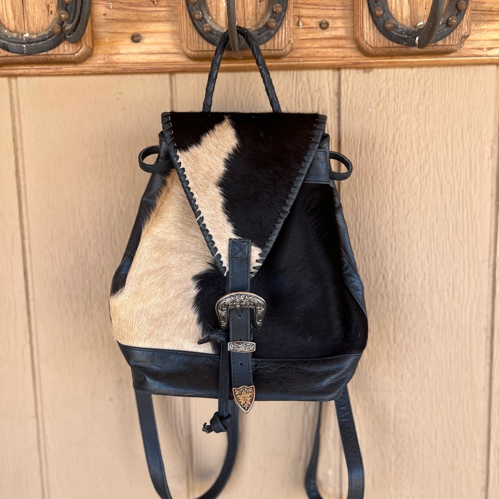 Black and Tan Leather Backpack